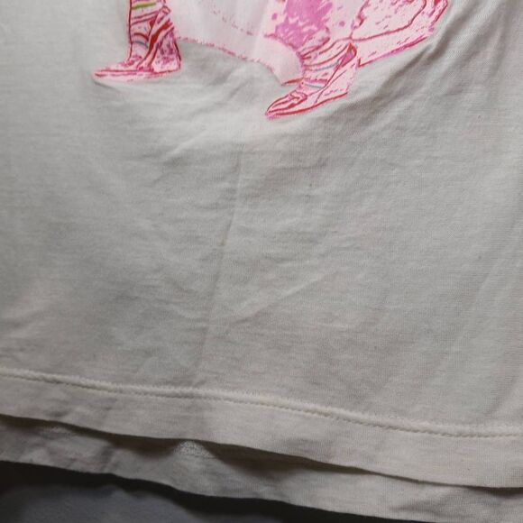 Cnc Costume national womens xsmall graphic teeshirt cream pink lightweight sheer - Picture 3 of 11